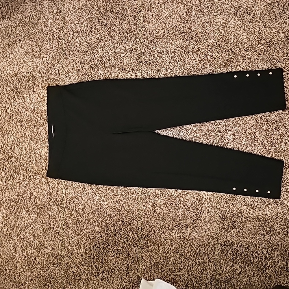 Black Capri pants with gold stud detail 8